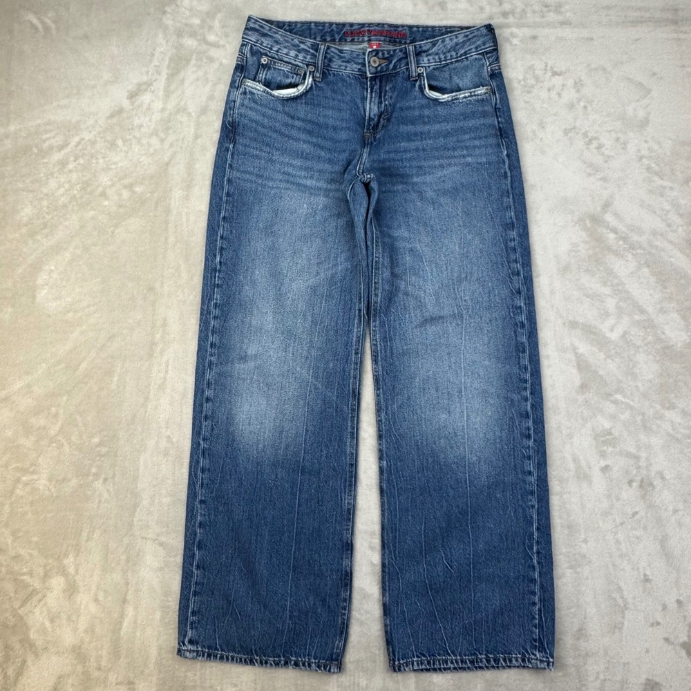 Lucky Brand Baggy Wide Leg Jeans Womens 27/4 Blue Relaxed Denim Y2K Streetwear